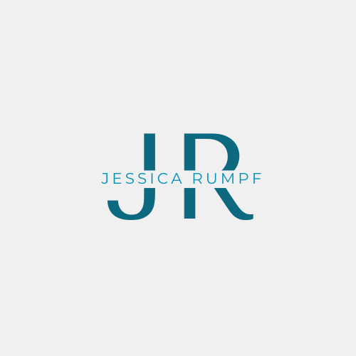 Jessica Rumpf Logo in blau– Mentorin für Werte, Bewusstsein & Balance
